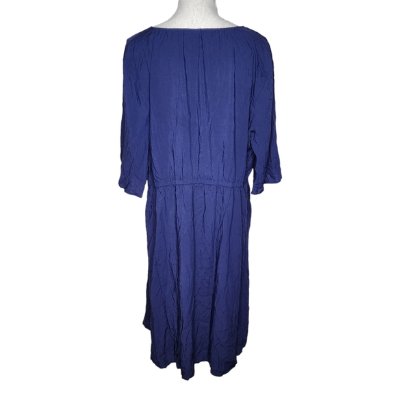 Old Navy 100% Rayon Blue V Neck Dress Plus Size 2X - Picture 4 of 8